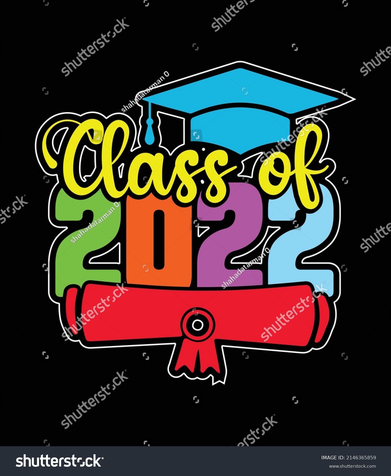 SVG of class of 2022. Graduation t-shirt design. svg