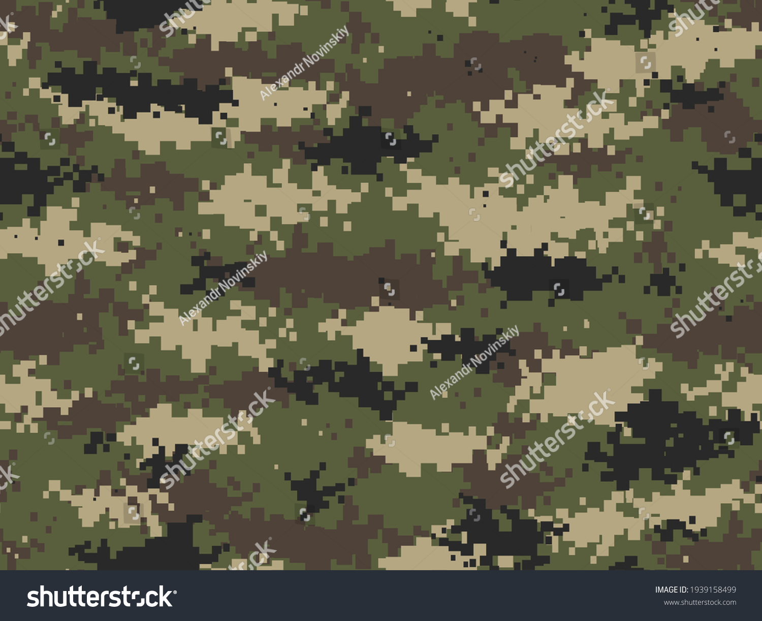 Classic Camouflage Seamless Pattern Pixel Camo Stock Vector (Royalty ...