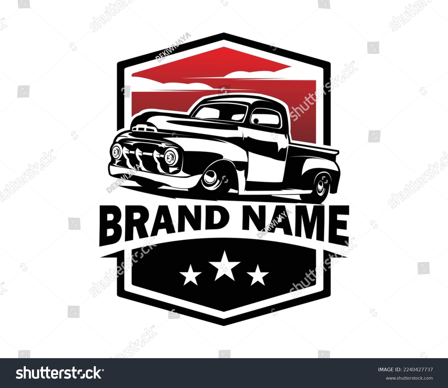 SVG of classic chevy truck vector view with sunset view on white background view from side. Best for logos, badges, emblems, classic truck industry. vector illustration in eps 10. svg