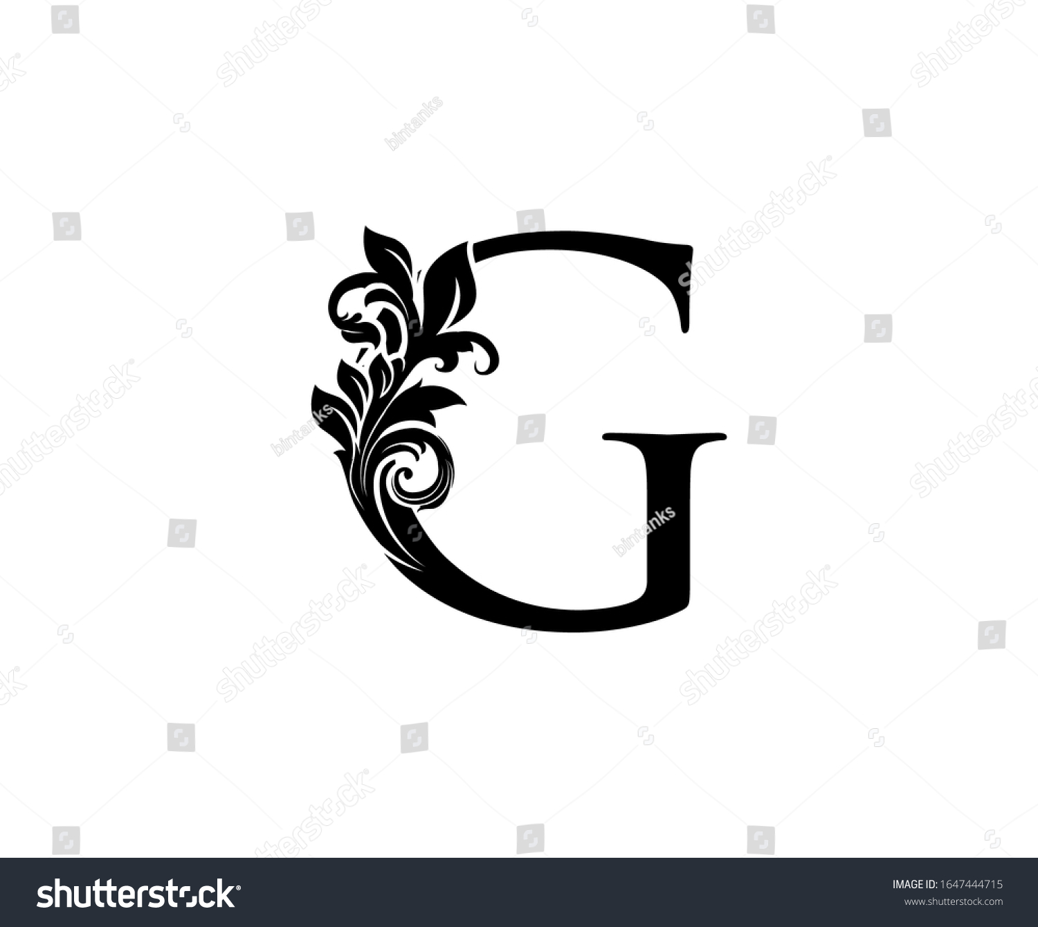 Classic Elegant Letter G Graceful Royal Stock Vector (Royalty Free ...