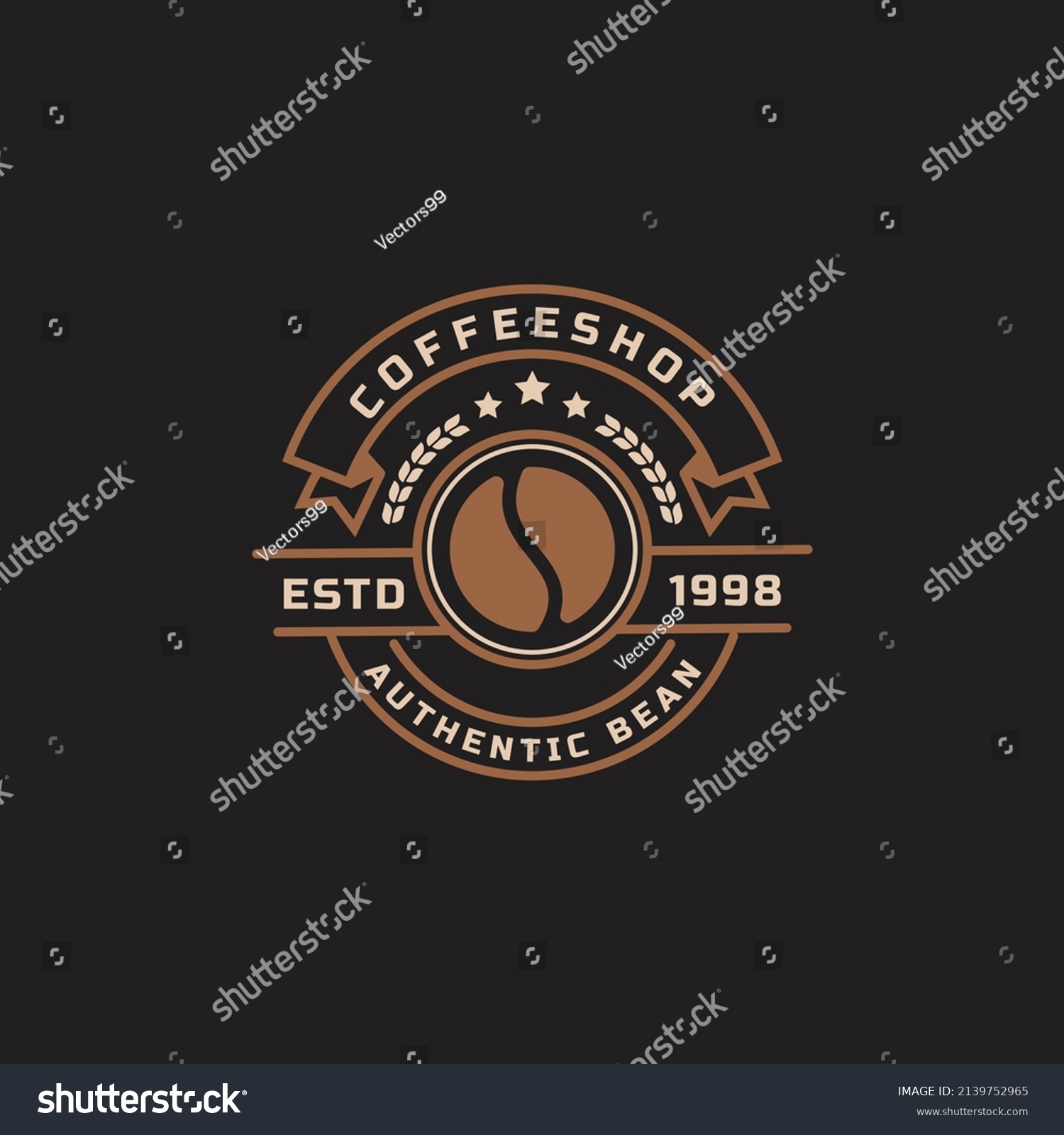 Classic Retro Badge Coffee Shop Logos Stock Vector (Royalty Free ...