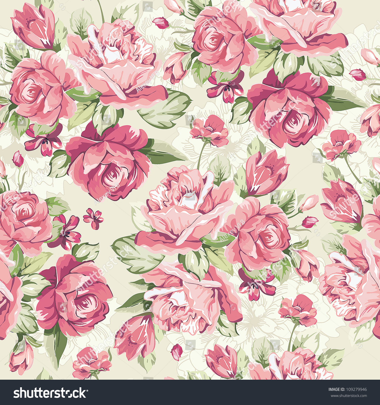Classic Seamless Floral Background. Beautiful Flower Vector ...