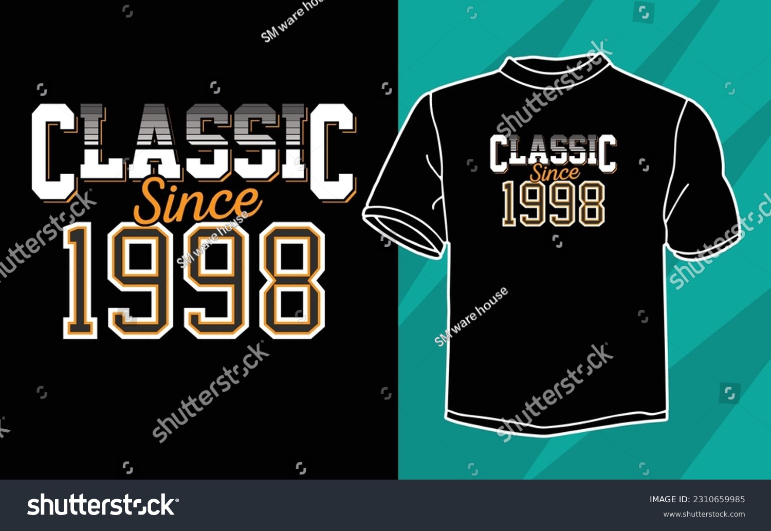 SVG of classic since birthday t shirt design svg