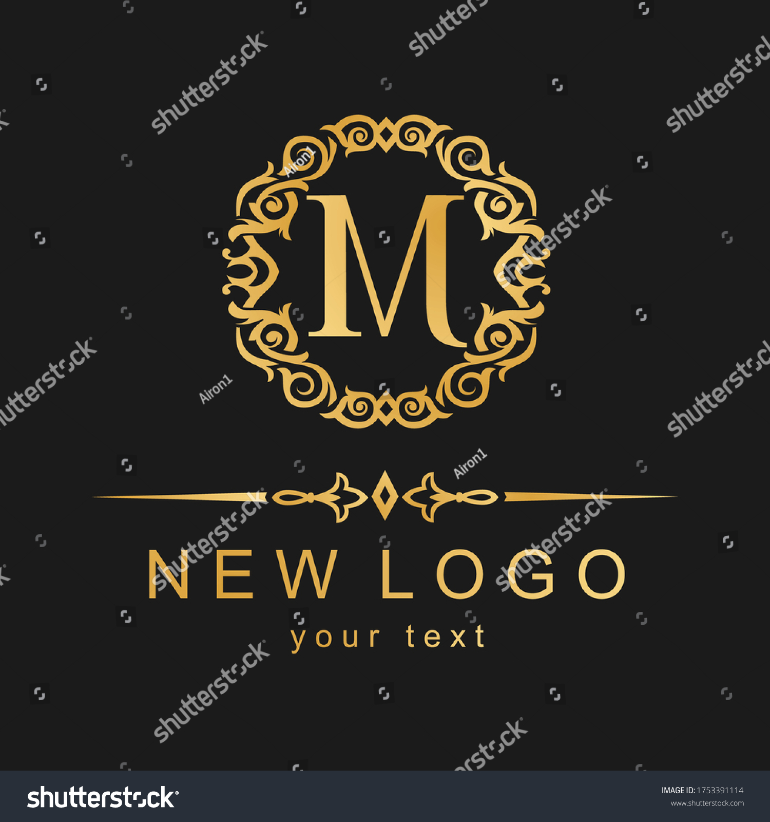 Classic Vector Logo Gold Capital Letter Stock Vector (Royalty Free ...