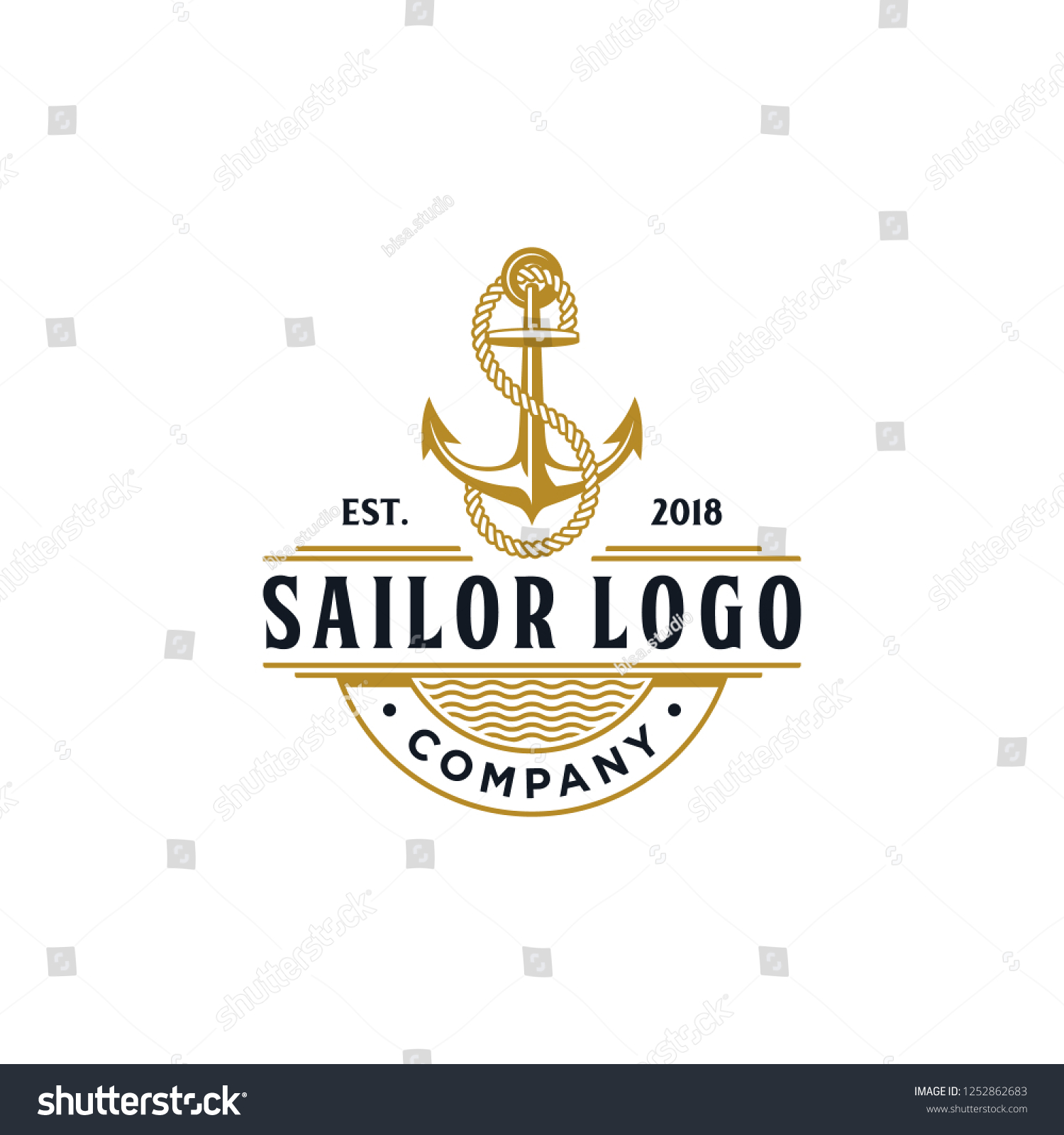 SVG of Classic Vintage Retro Country Emblem Anchor S rope for Sailor logo Typography with initial letter S in rope for Logo design inspiration svg