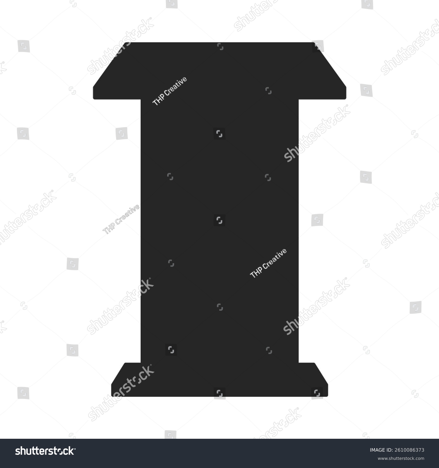 recommend clip art: Classic wooden podium, lectern or rostrum icon from behind for public speaking in silhouette vector