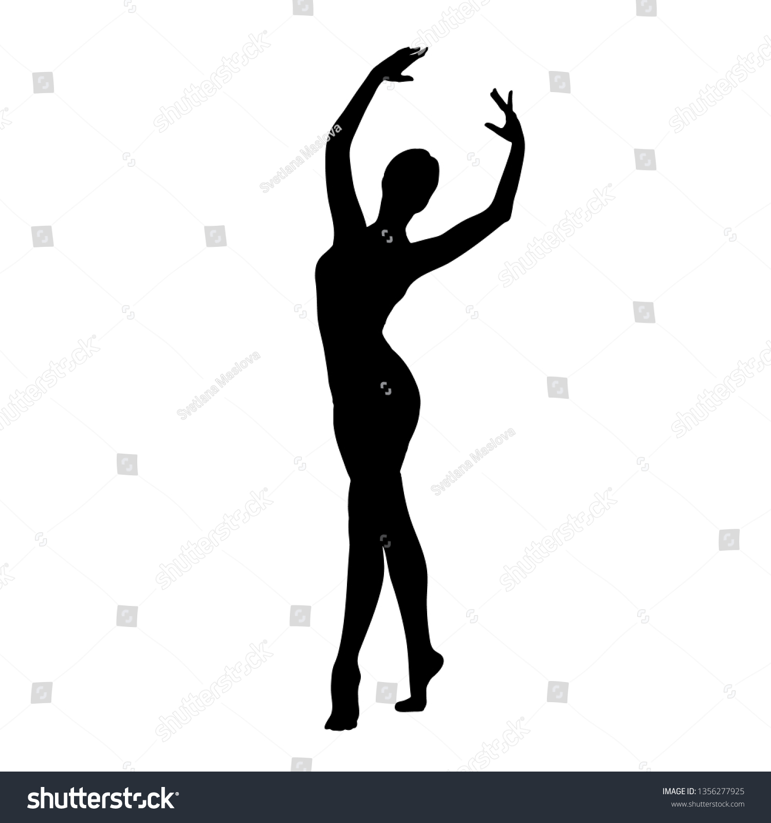 Classical Dancer Silhouette Isolated On White Vector De Stock Libre De Regalías 1356277925 0480