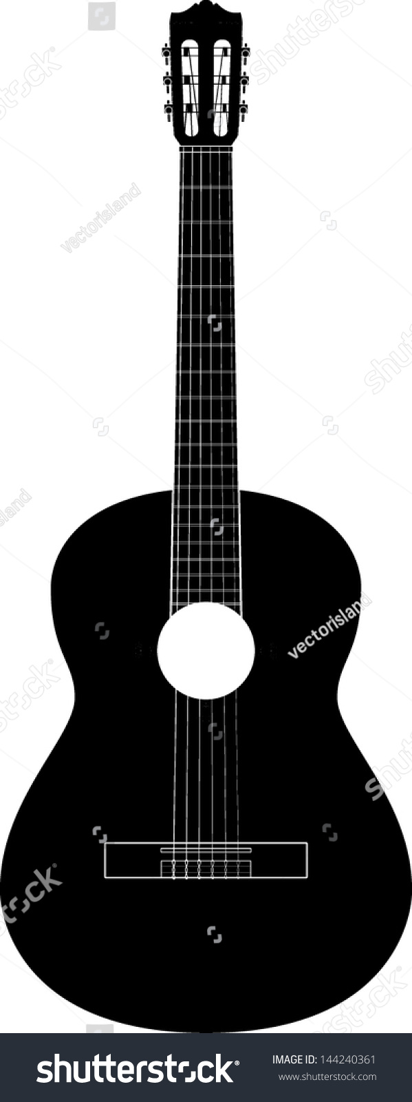 Classical Guitar Symbol Stock Vector (Royalty Free) 144240361
