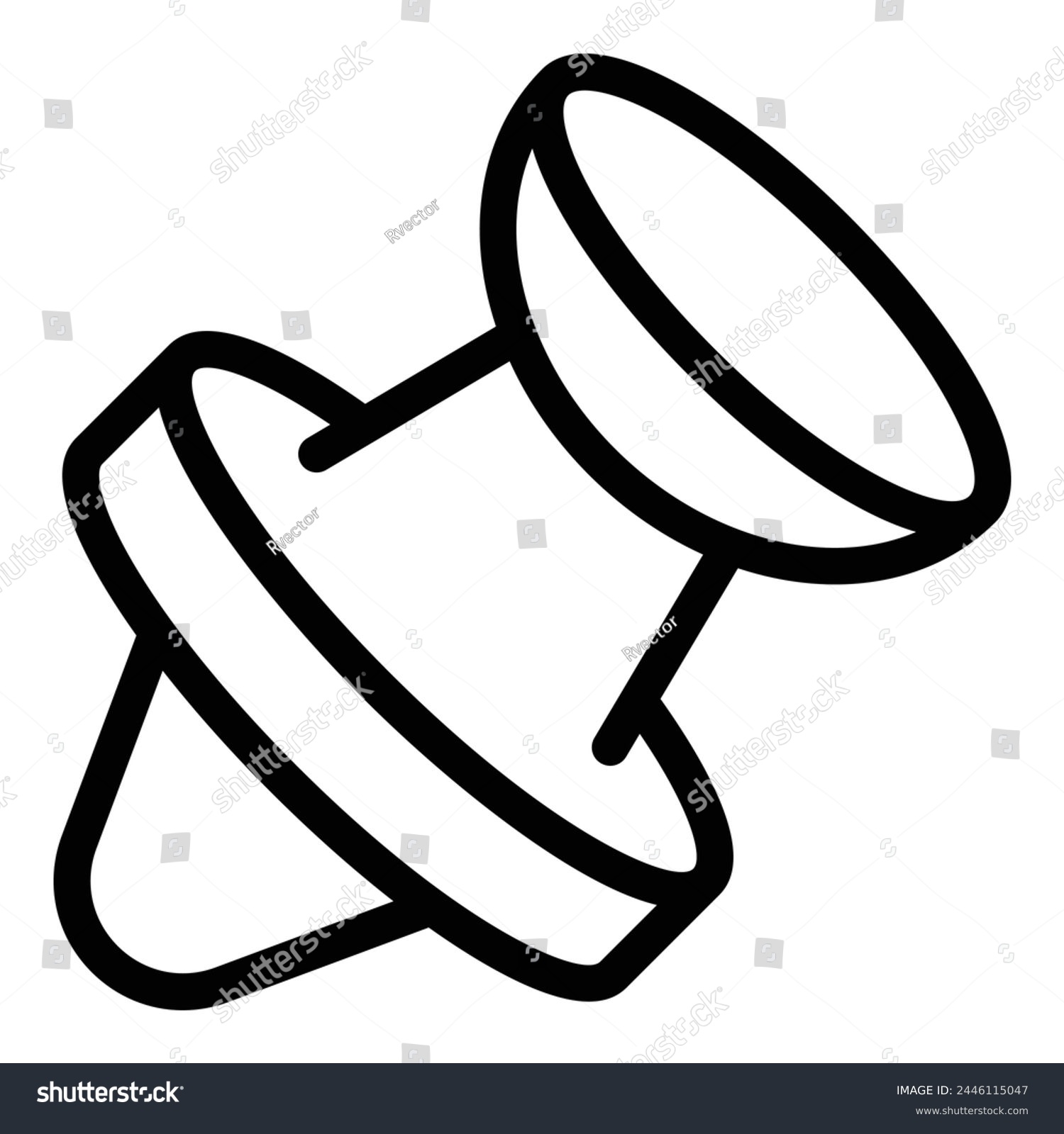 recommend clip art: Classroom push thumbtack icon outline vector. Affixing material pin. Noticeboard organizer pushpin