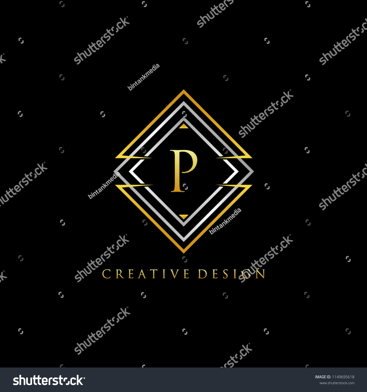 Classy P Letter Geometric Logo Design Stock Vector (Royalty Free ...