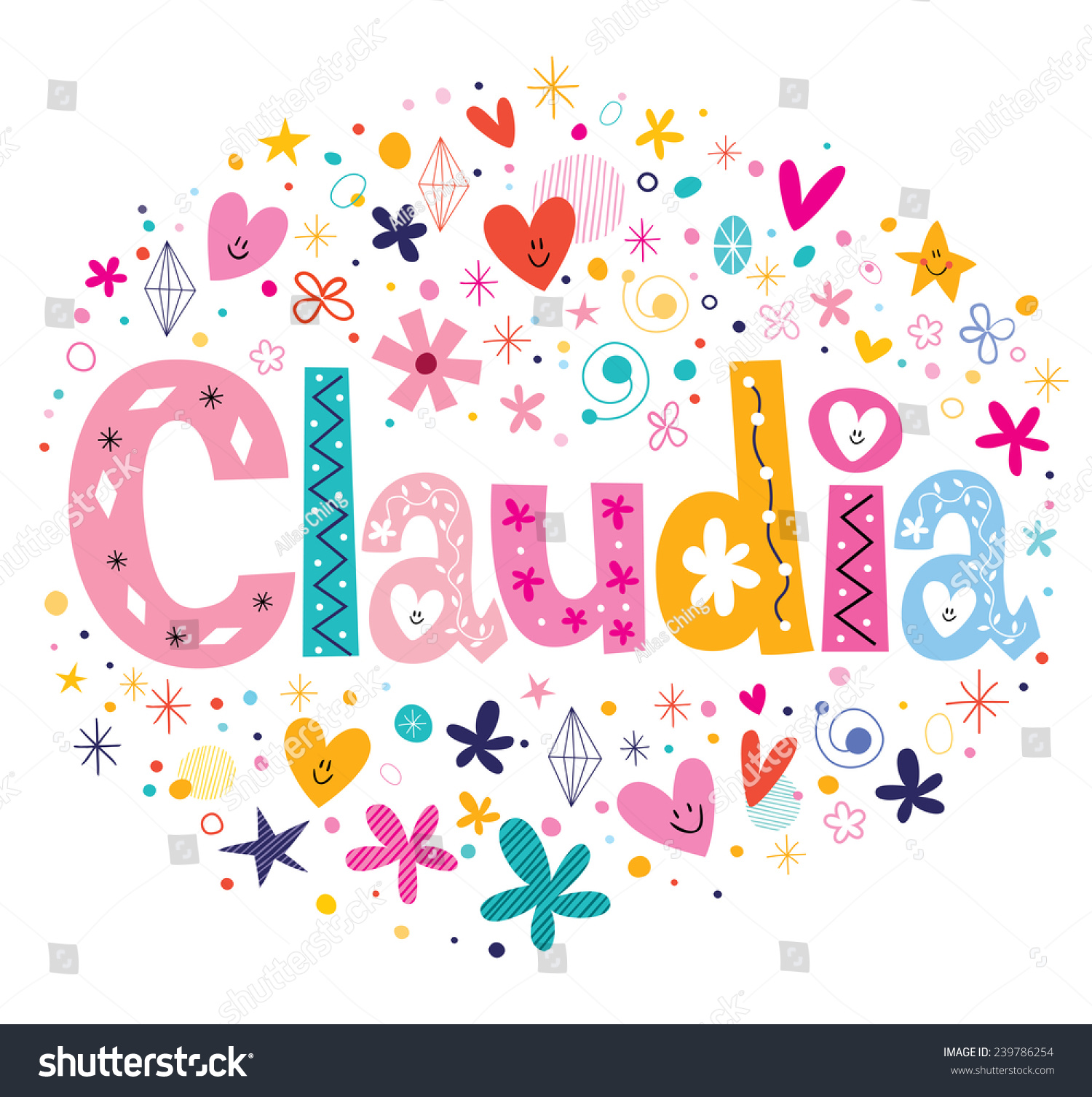 Claudia Name Design Stock Vector (Royalty Free) 239786254