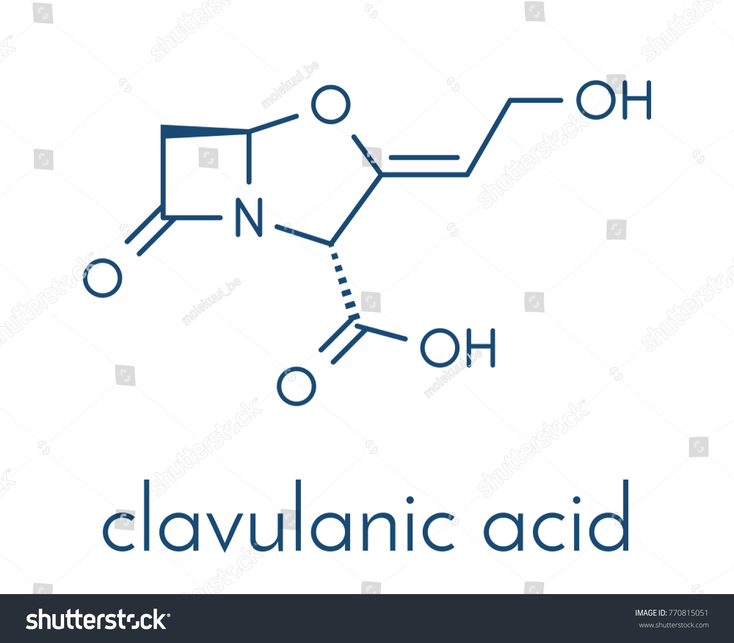 Clavulanic Acid Betalactamase Blocker Drug Molecule Stock Vector ...