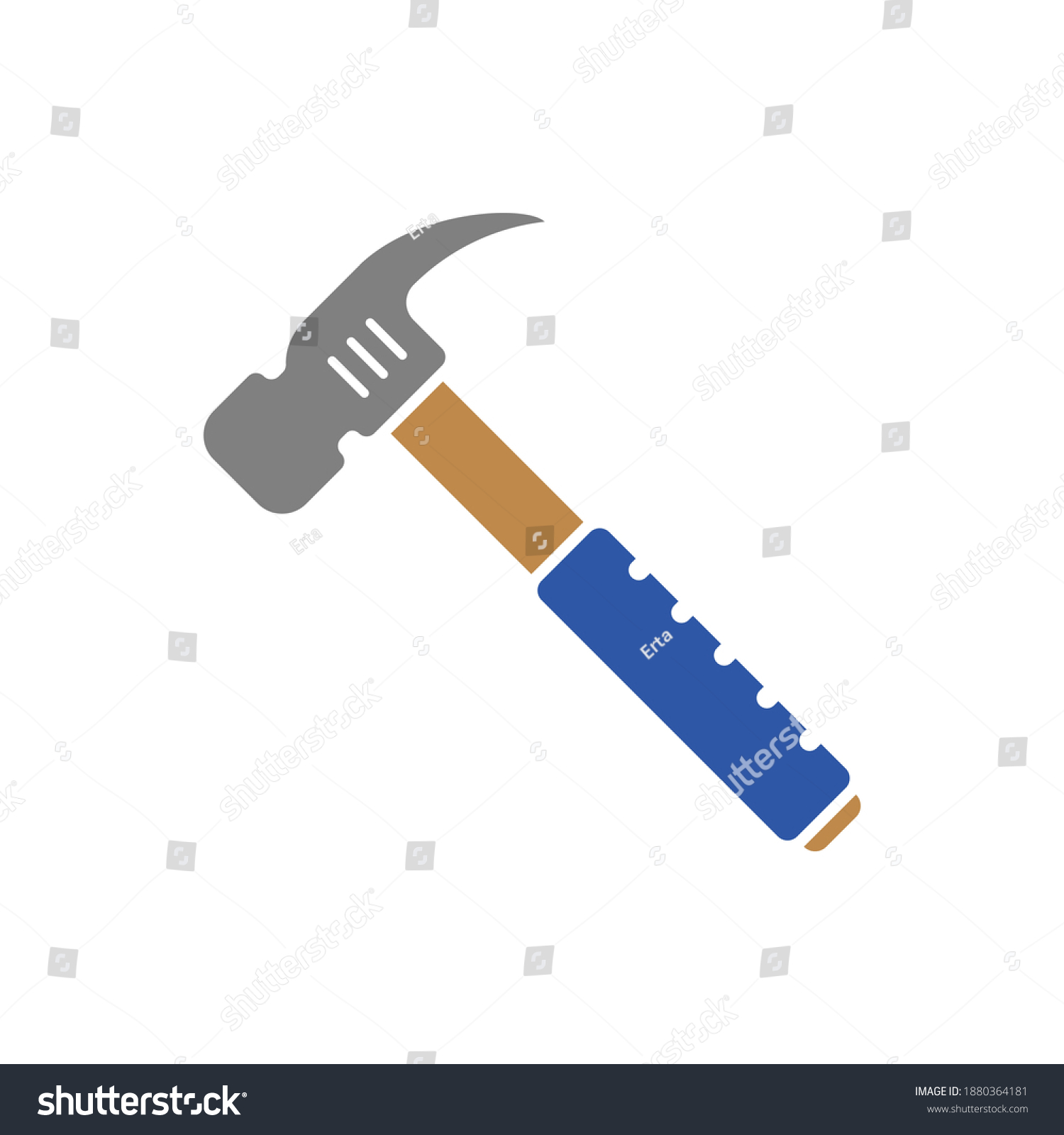SVG of Claw hammer icon flat style isolated on white background. Vector illustration svg