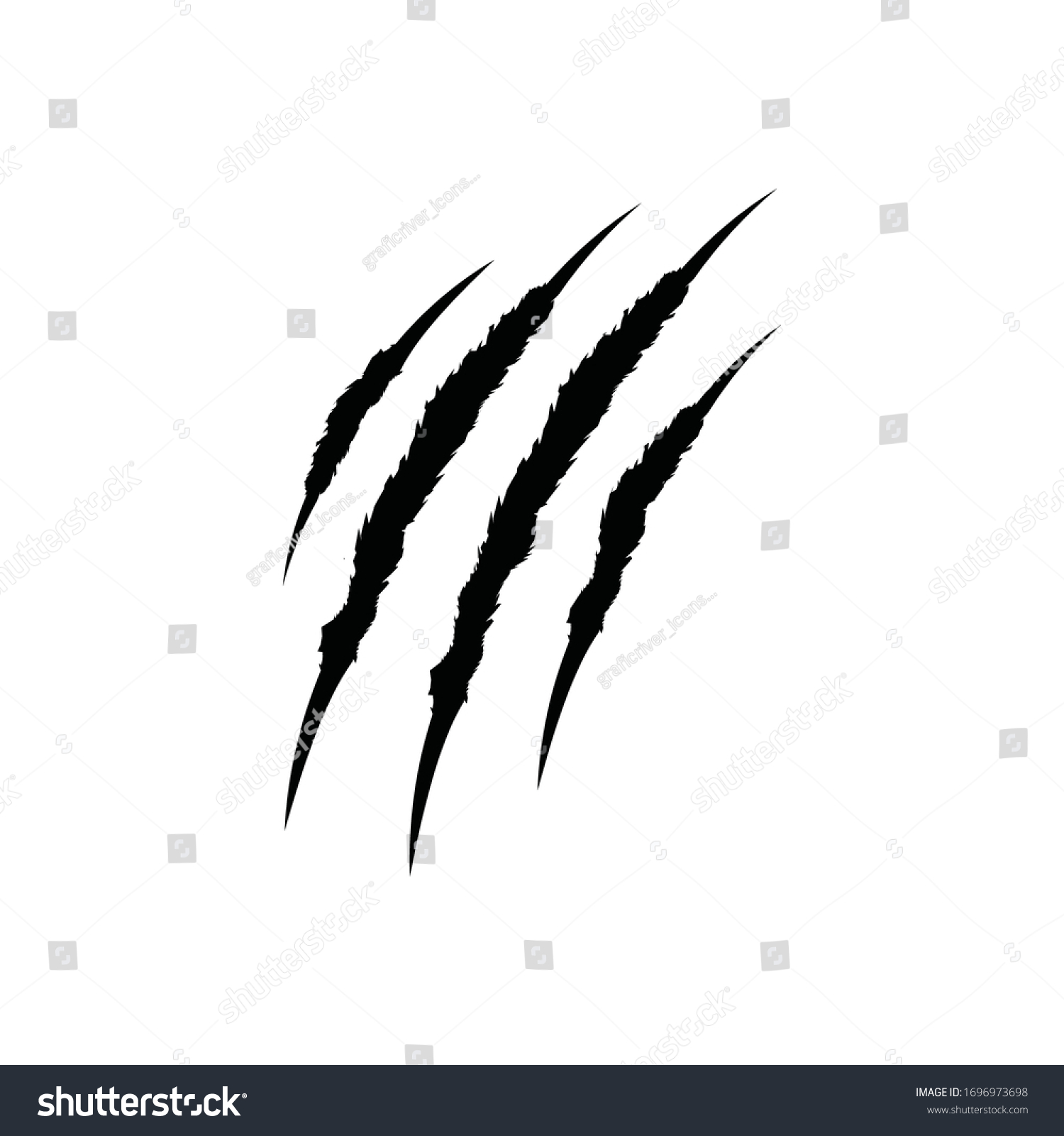 Claws Scratches Icon Isolated On White Stock Vector Royalty Free