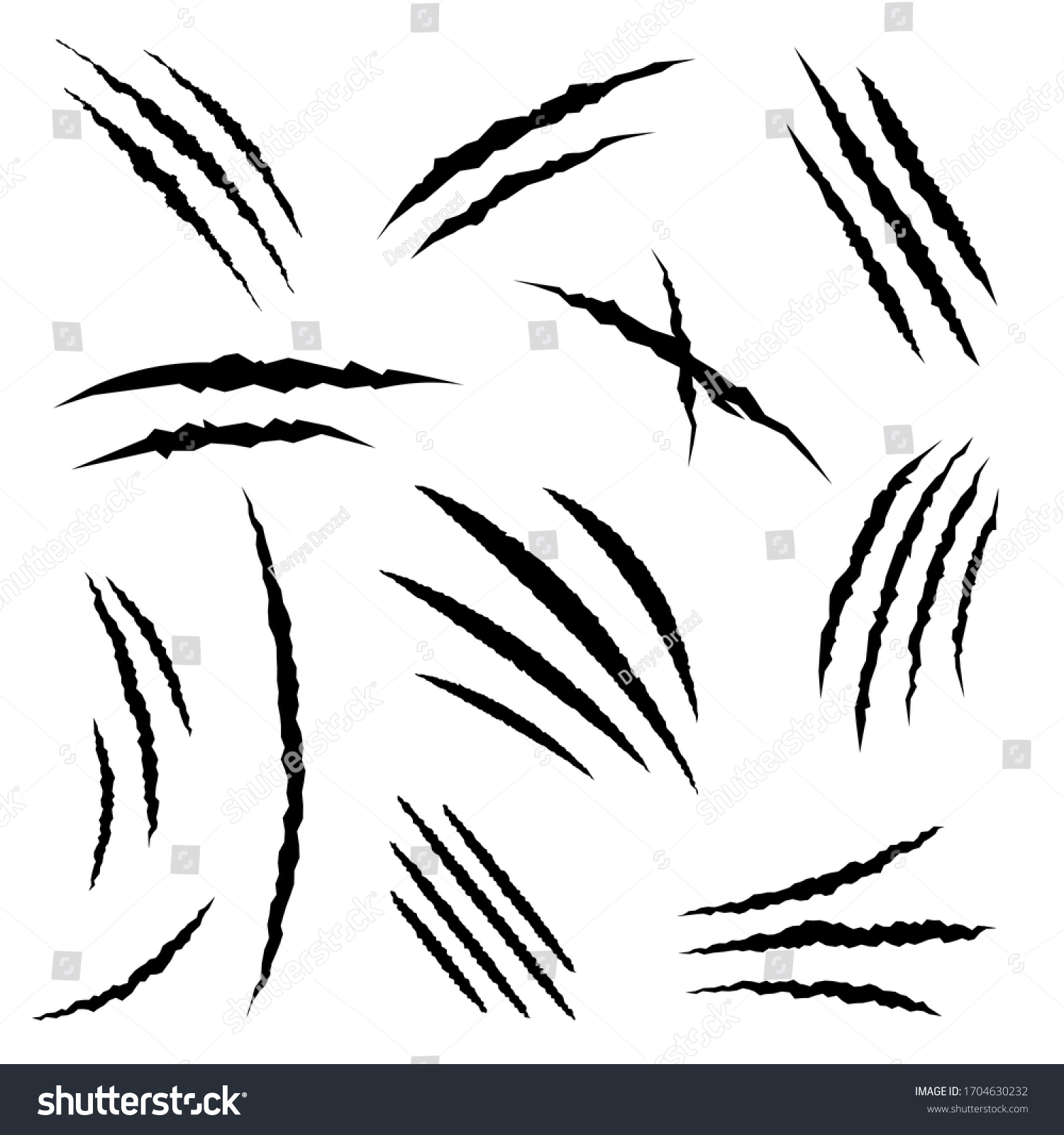 Claws Scratches Icons Vector Set Claw Stock Vector (Royalty Free ...