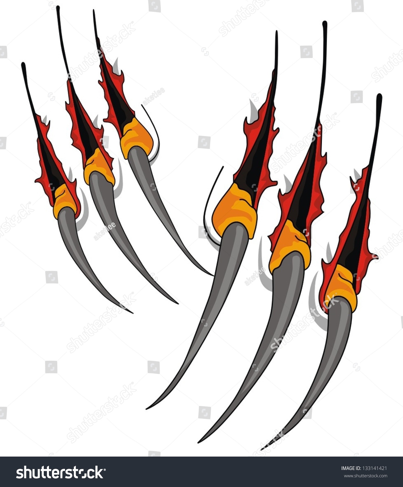 Claws Scratches Vector - 133141421 : Shutterstock