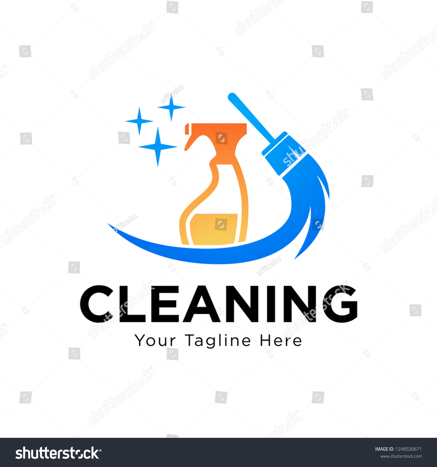 Clean Housekeeping Service Logo Vector Design Stock Vector (Royalty ...