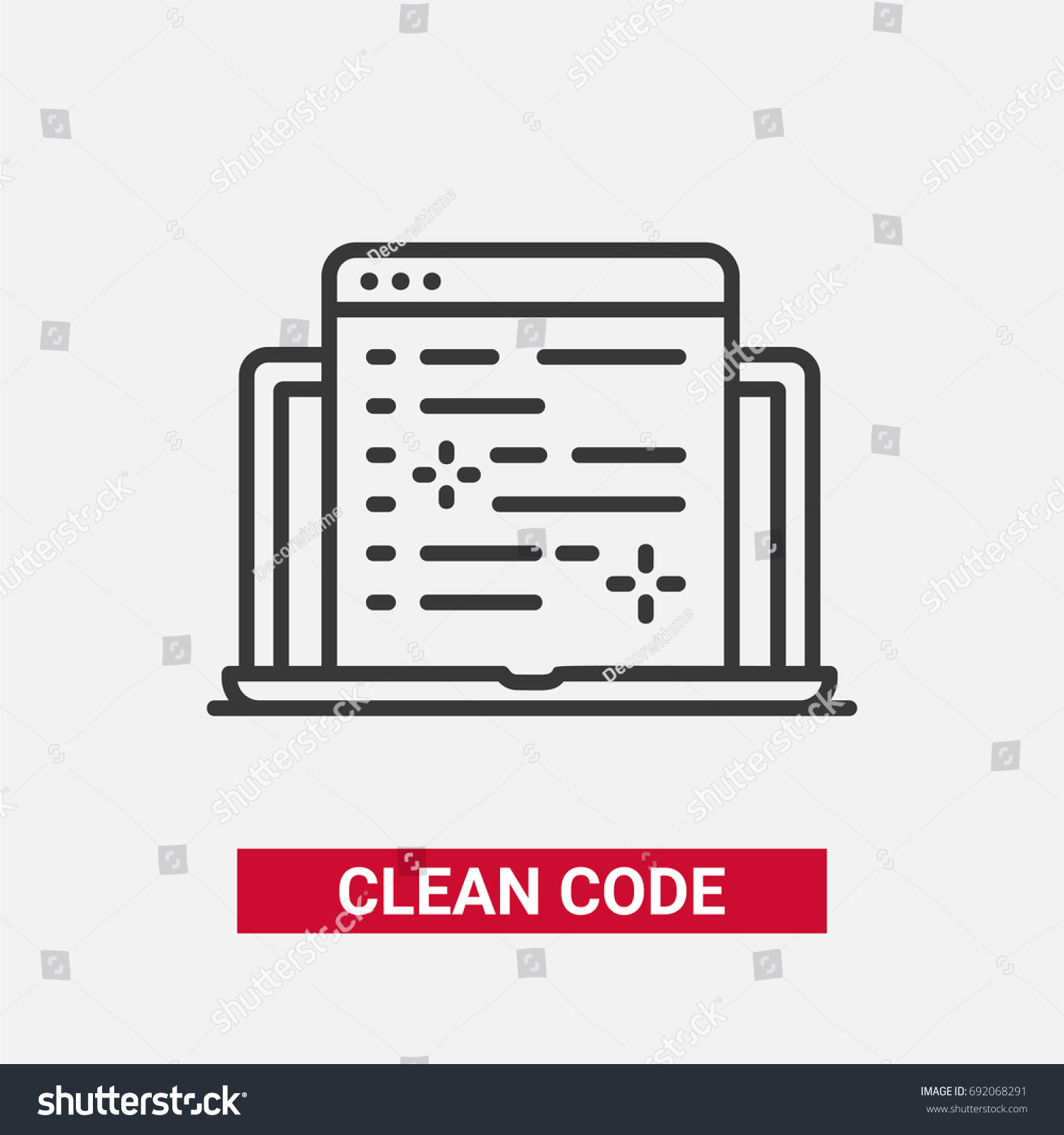 Clean Code Modern Vector Single Line Stock Vector (Royalty Free ...