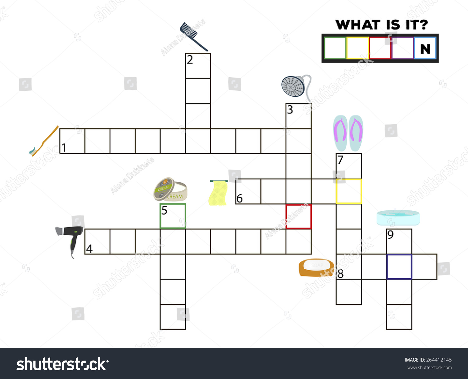 SVG of Clean crossword puzzle for kids, find the words bathroom svg