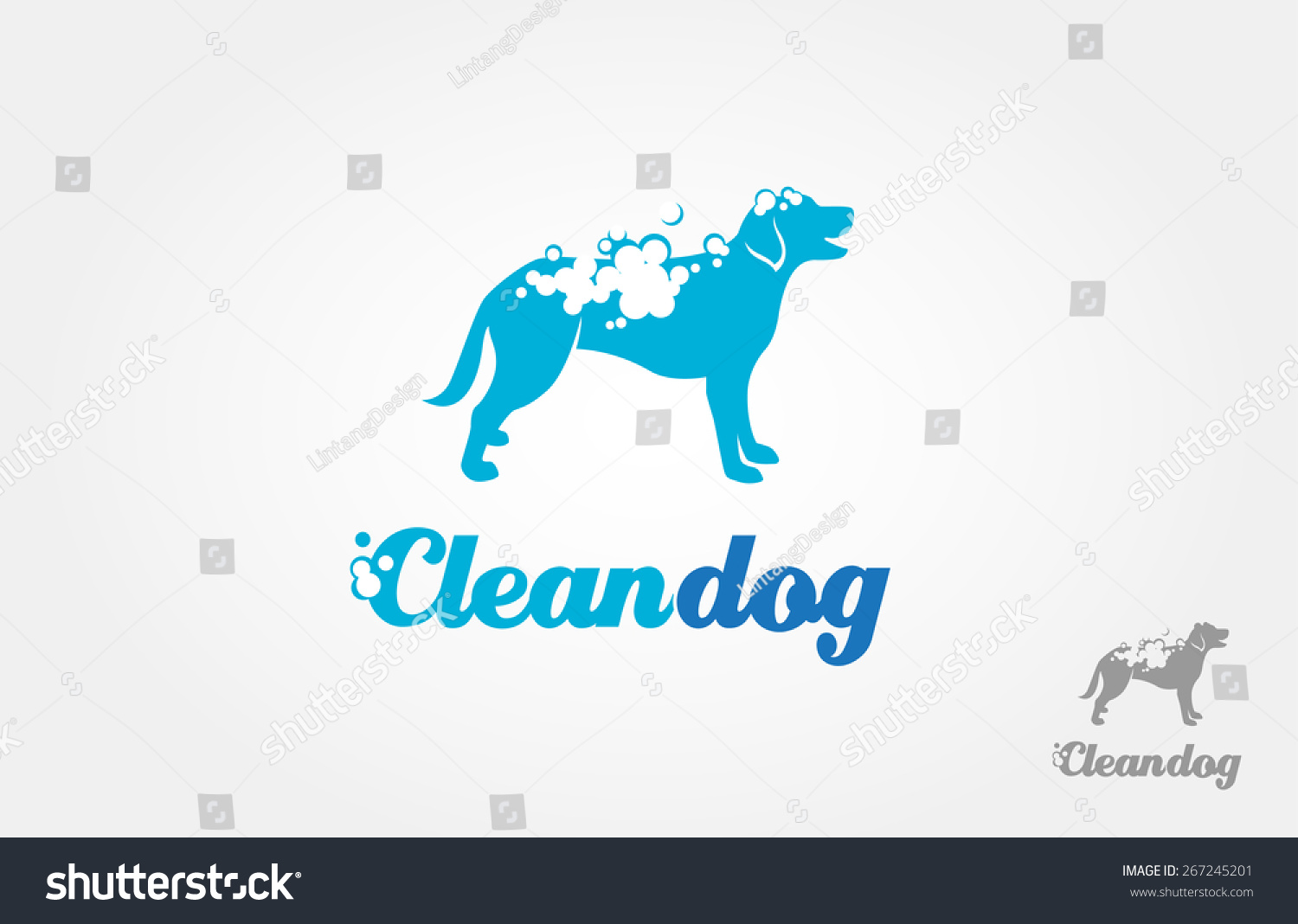 SVG of Clean Dog Vector Logo. It's a silhouette of the dog logo, with foam on the body, it's look like bathing. This image good for pet washing, pet care, and others that related with pet or dog services. svg