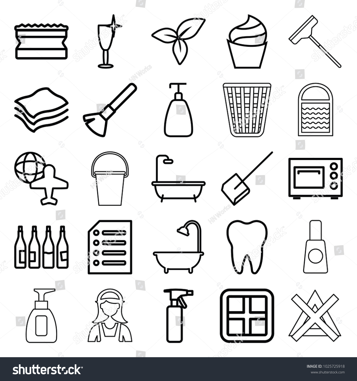 Clean Icons Set 25 Editable Outline Stock Vector (Royalty Free) 1025725918