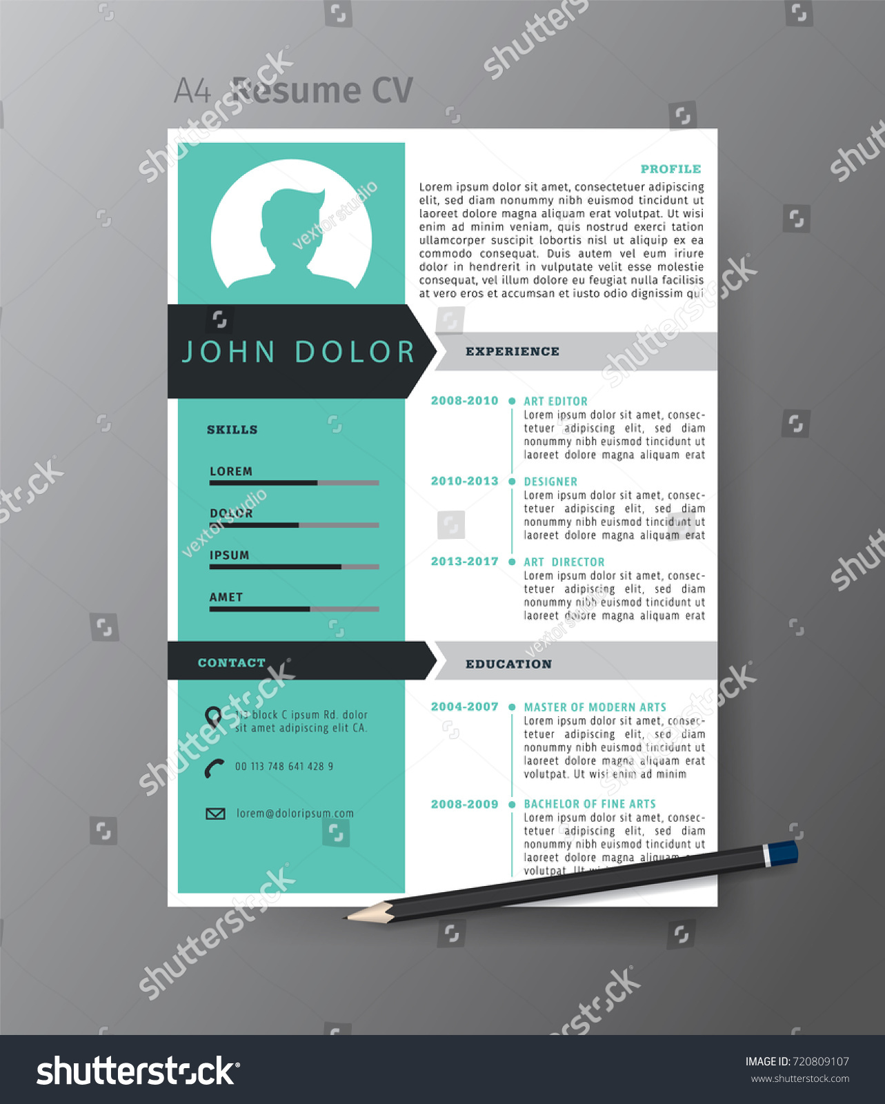 clean modern design template of resume or cvvector illustration