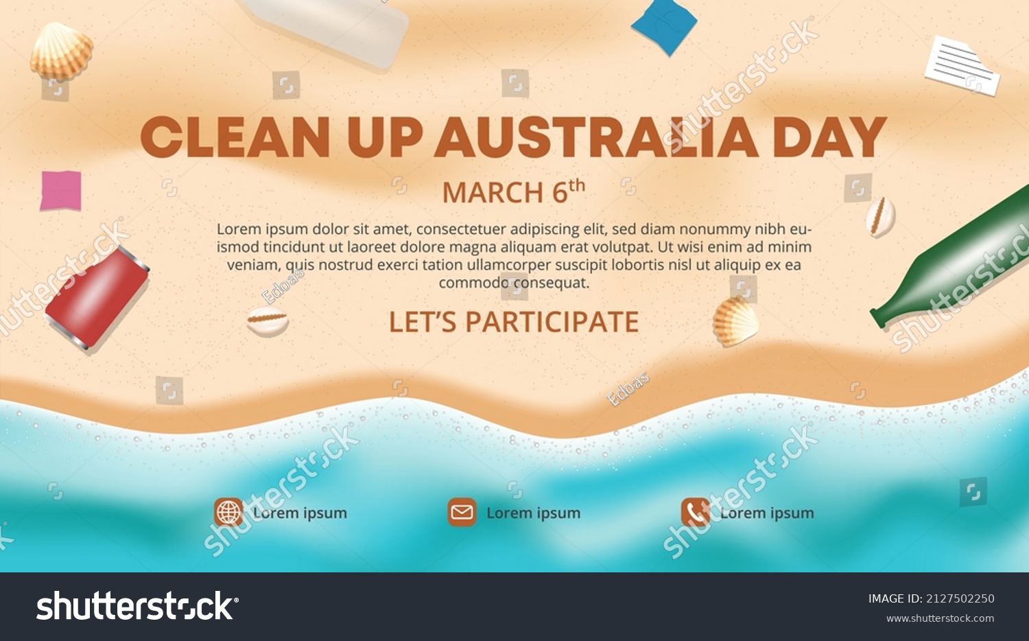 Clean Australia Day Banner Design Dirty Stock Vector (Royalty Free