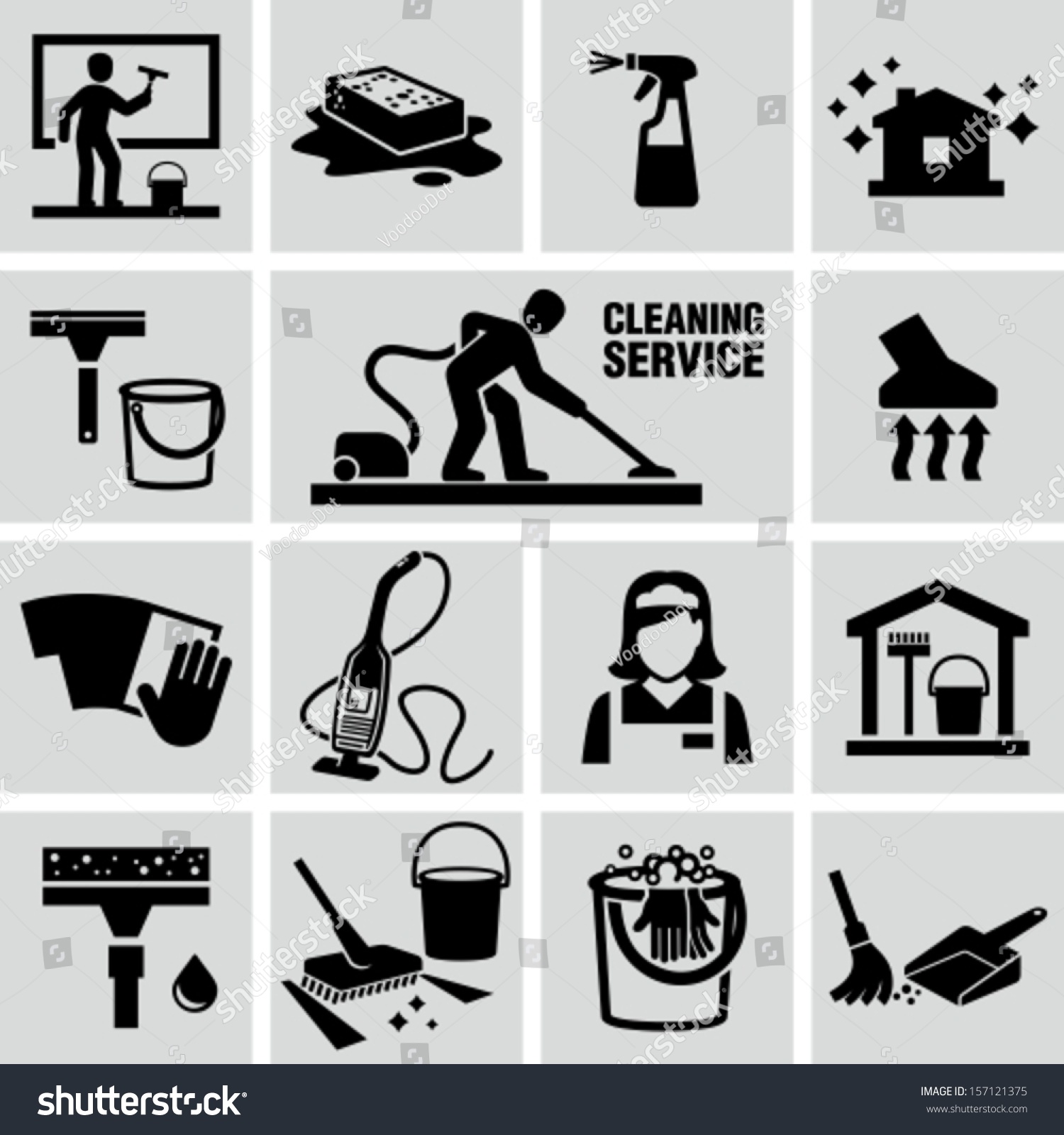 Cleaning Icons Stock Vector 157121375 Shutterstock