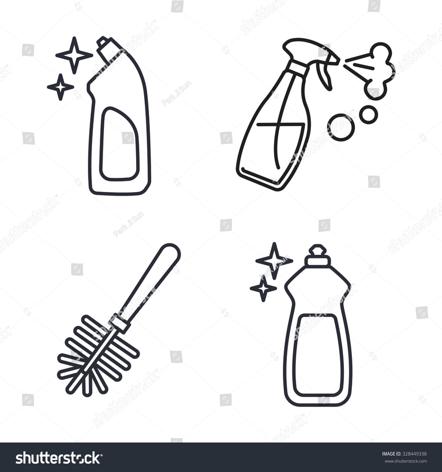 Cleaning Outlines Vector Icons Stock Vector (Royalty Free) 328449338