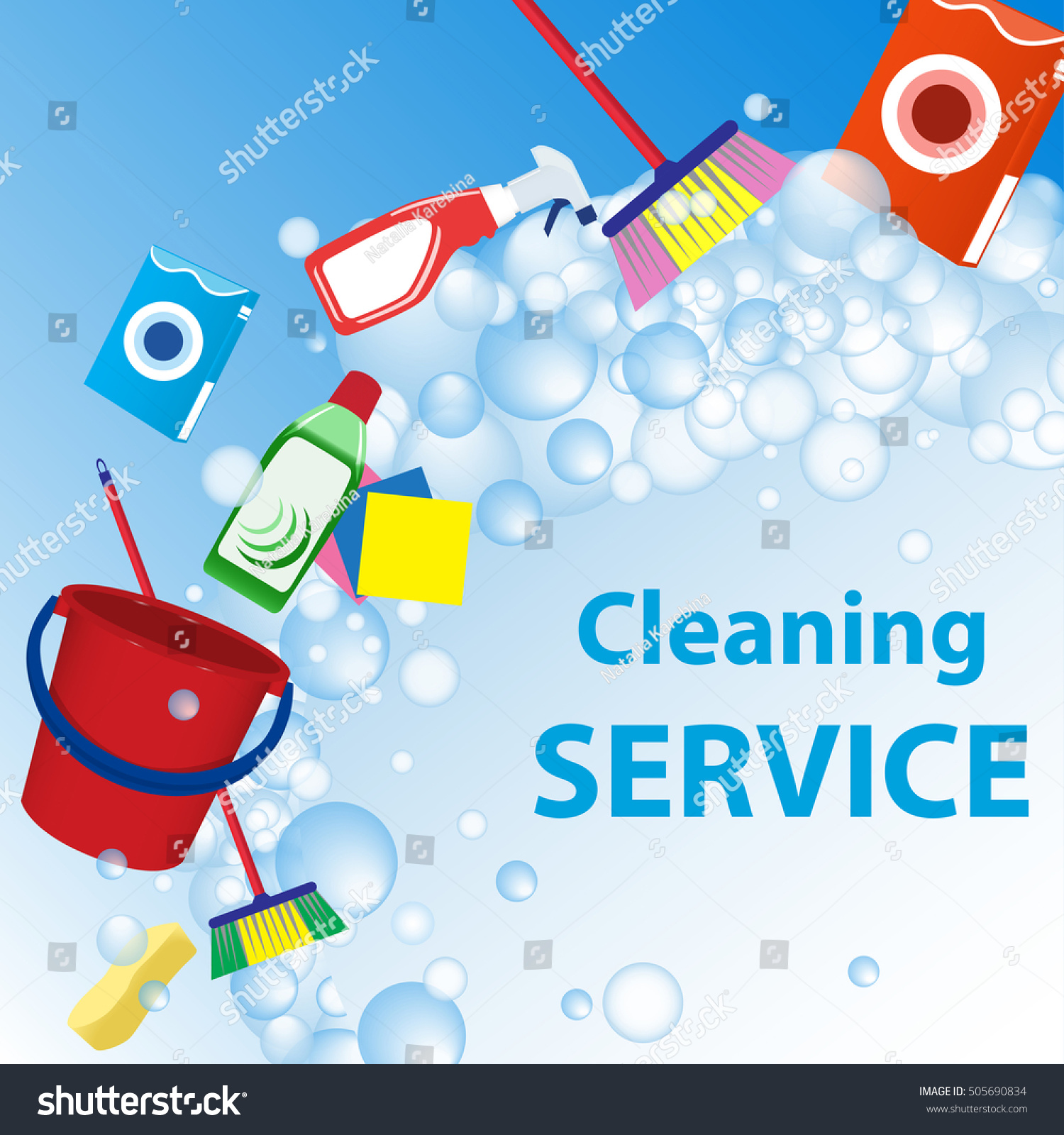 Cleaning Service Illustration Poster Template House Stock Vector ...