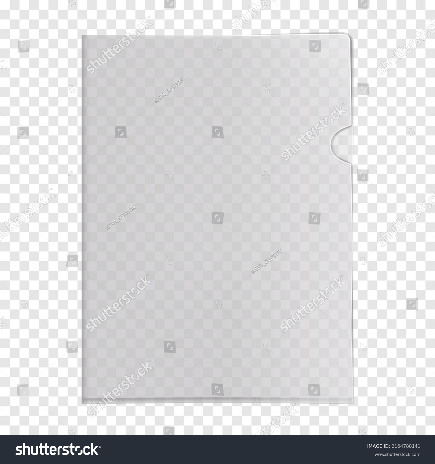 SVG of Clear L-shape plastic file folder pocket on transparent background realistic mock-up. PVC corner document sleeve jacket vector mockup svg