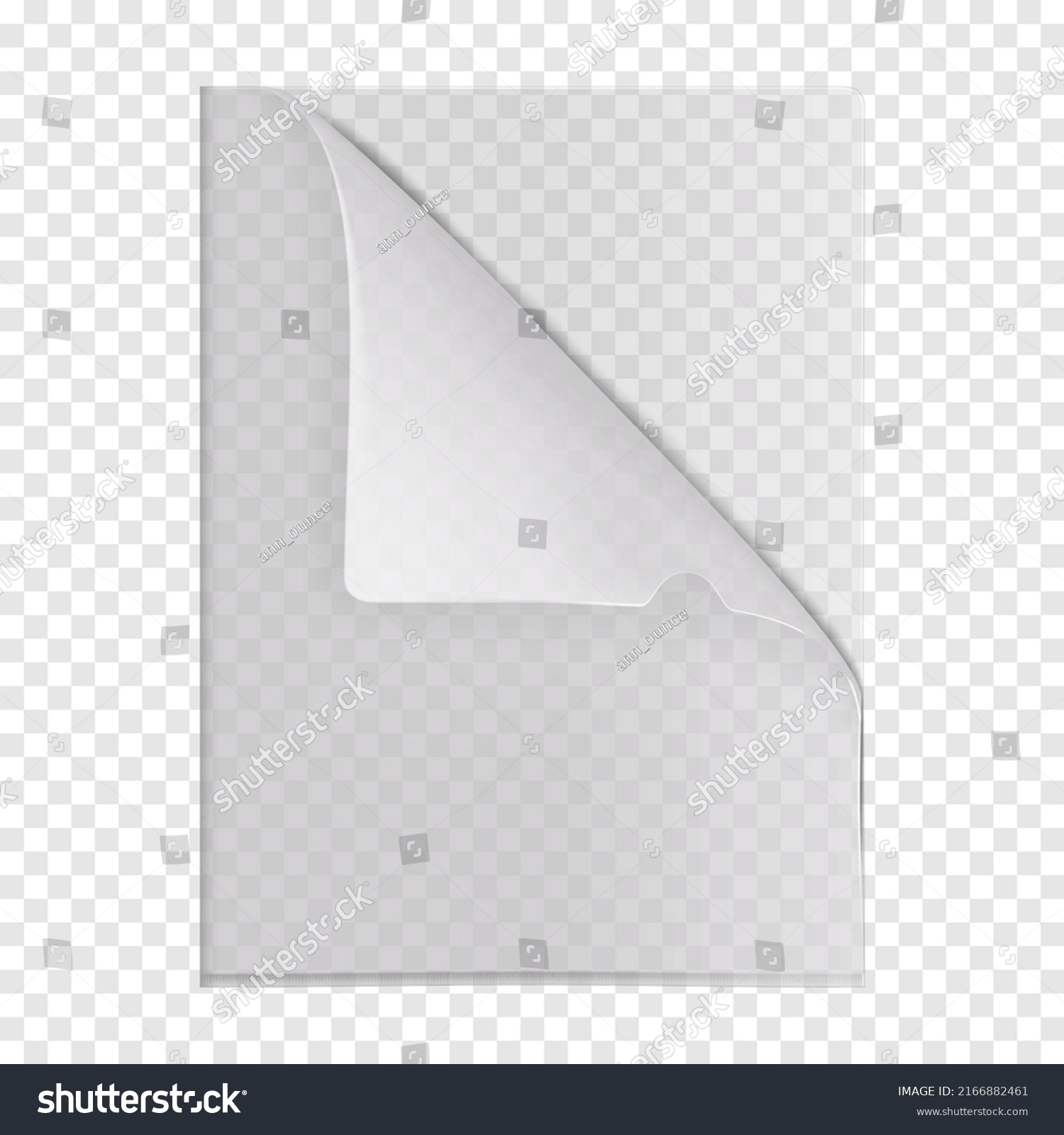 SVG of Clear L-shape plastic file folder pocket on transparent background realistic mockup. PVC document sleeve jacket with folded corner vector mock-up svg