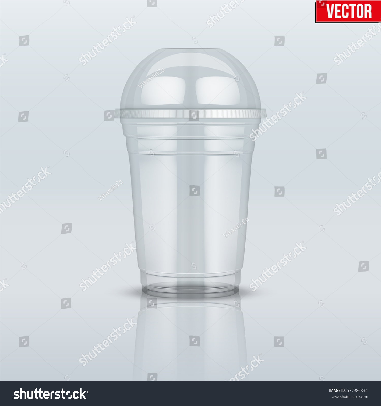 SVG of Clear plastic cup with sphere dome cap. For milkshake and lemonade and smoothie. Vector Illustration on presentation background. svg