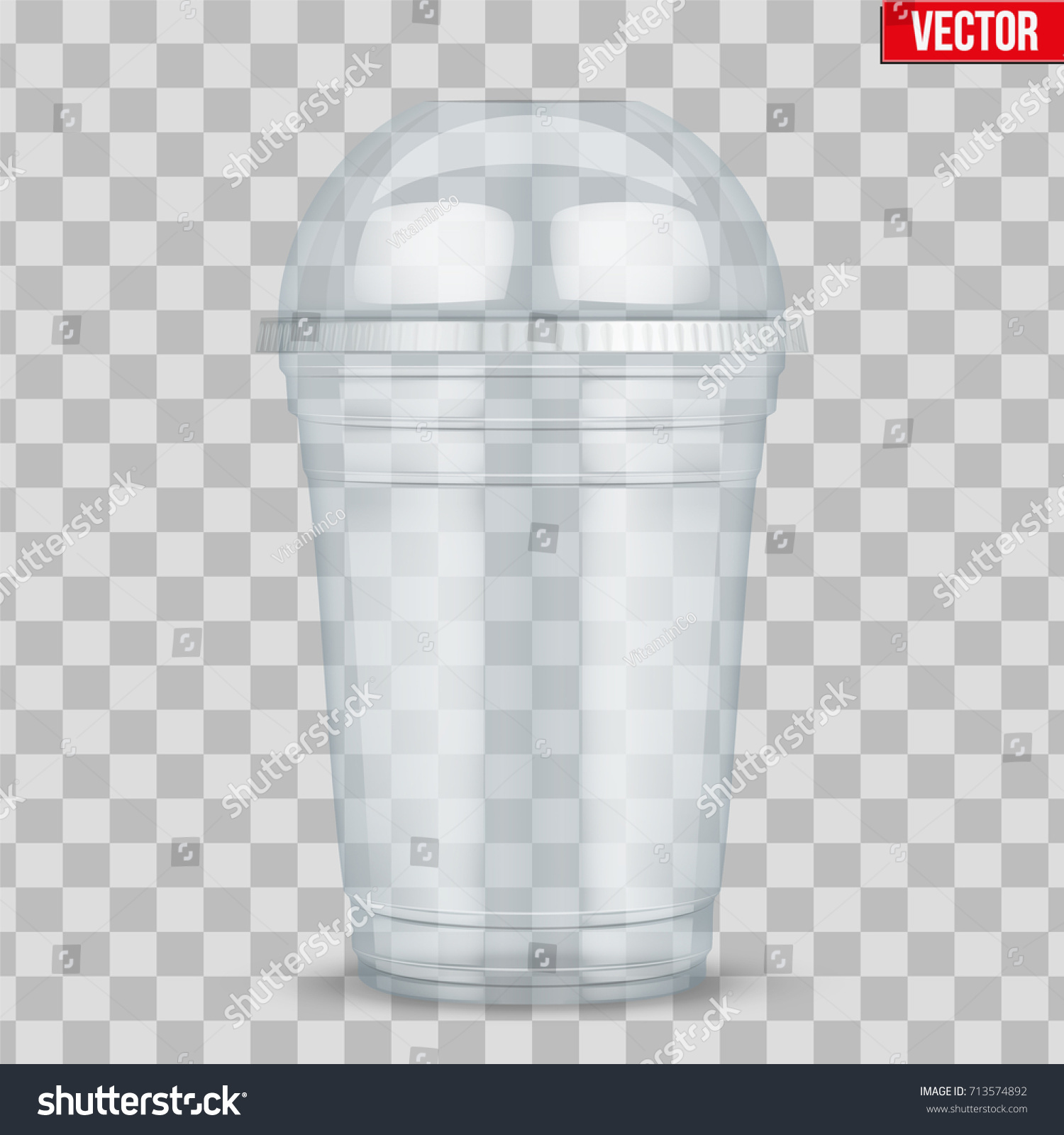 SVG of Clear plastic cup with sphere dome cap. For milkshake and lemonade and smoothie. Vector Illustration on transparent background. svg