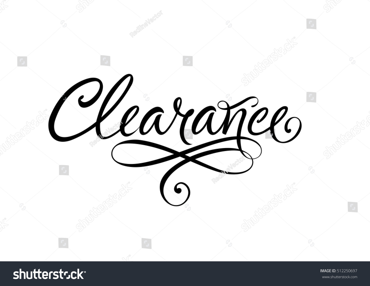 Clearance Calligraphic Lettering Stock Vector Illustration 512250697 ...