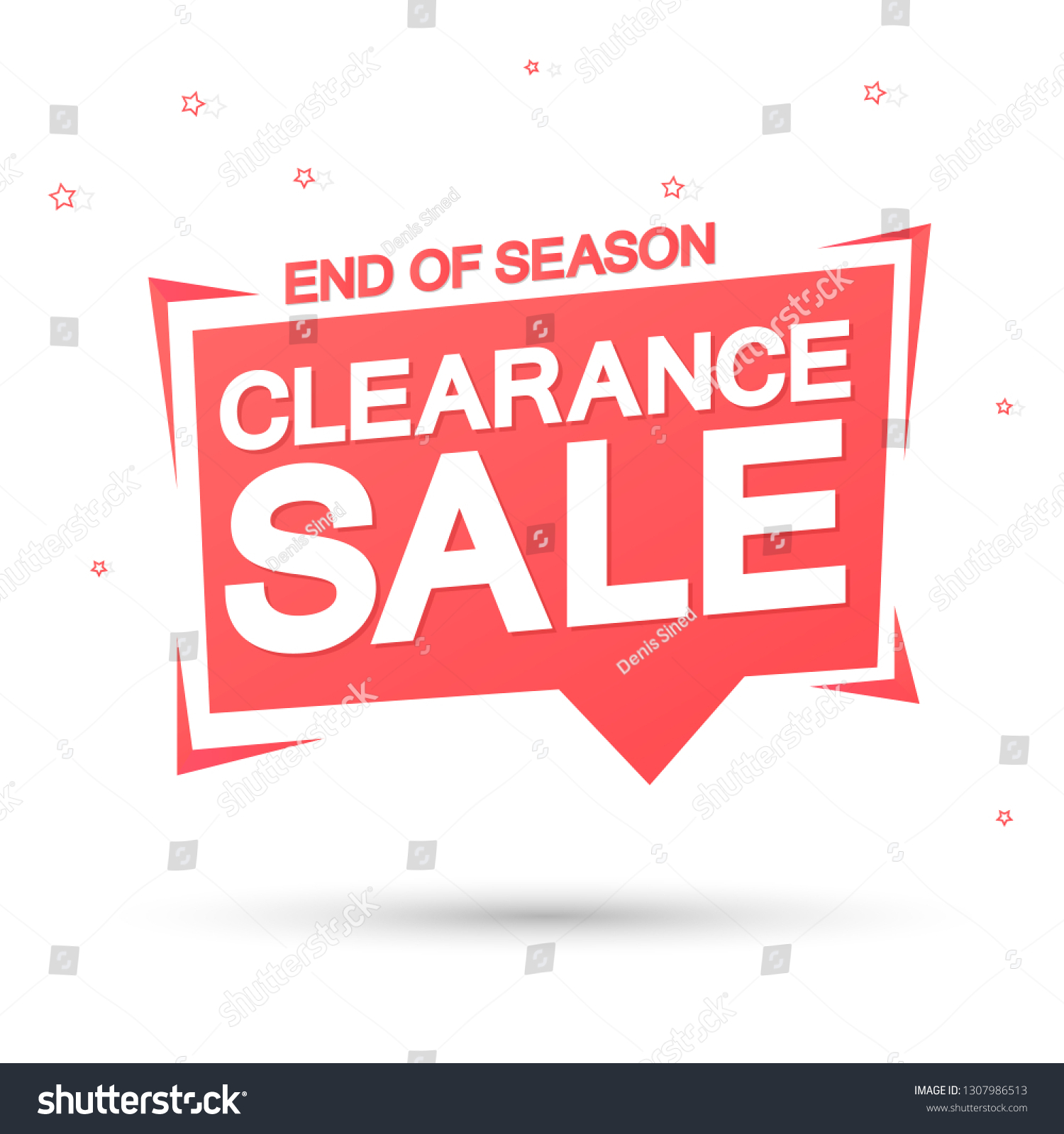 Clearance Sale Tag Design Template Discount Stock Vector Royalty Free 1307986513