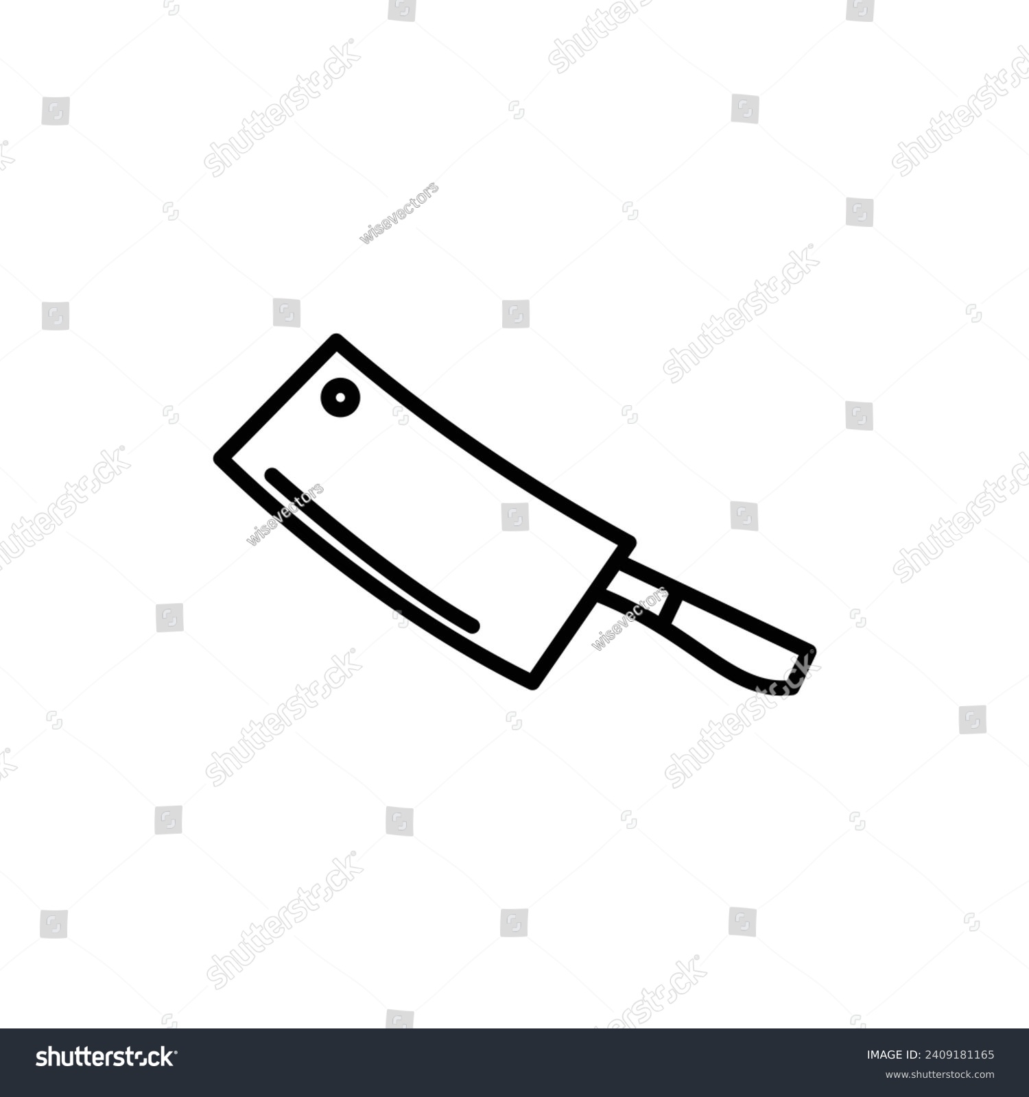 black cleaver outline, kitchen tool, simple design clip art preview
