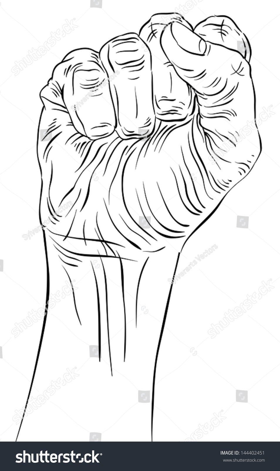 Clenched Fist Held High Protest Hand Stock Vector Royalty Free 144402451 5618