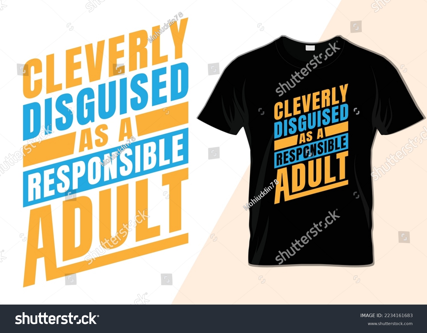SVG of Cleverly disguised as a responsible adult T-shirt design svg