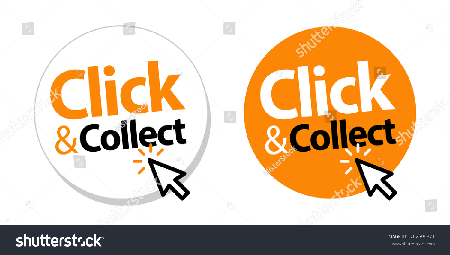 Click Collect Computer Mouse Pointer Stock Vector (Royalty Free) 1762596371