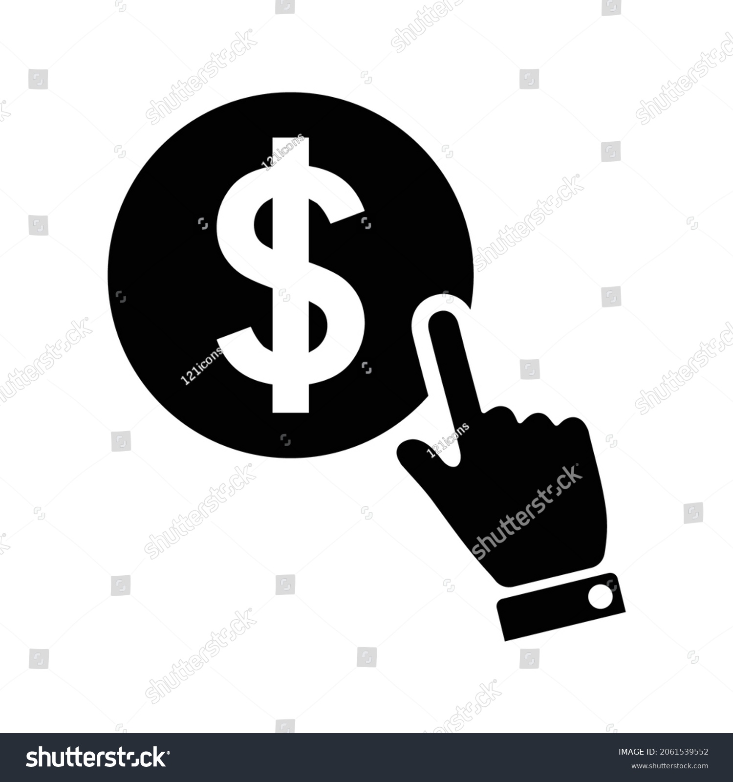 Click Pay Icon Black Vector Graphics Stock Vector (Royalty Free ...