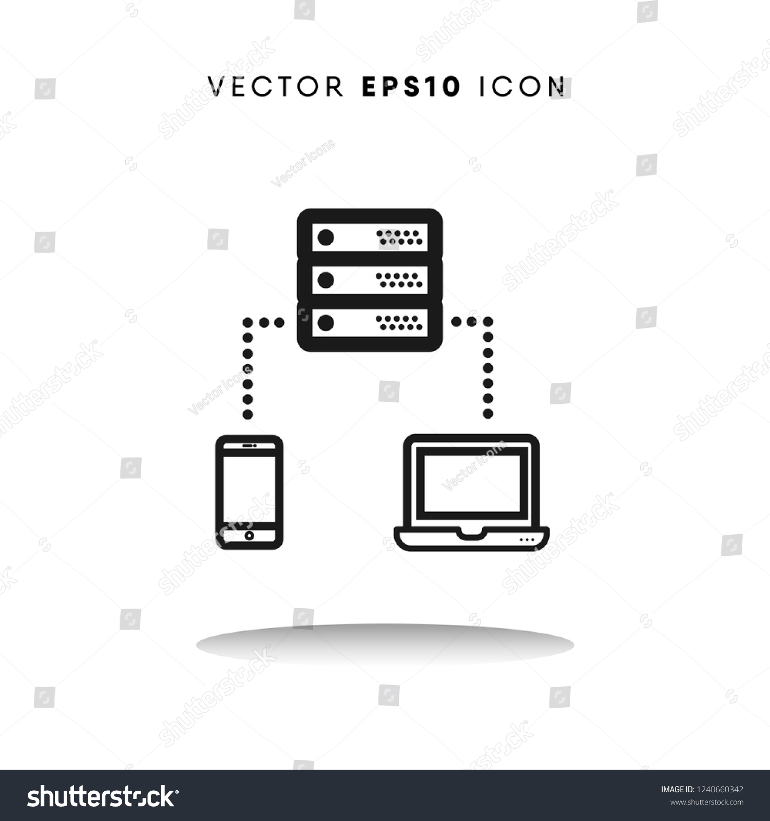 Client Server Vector Icon のベクター画像素材 ロイヤリティフリー