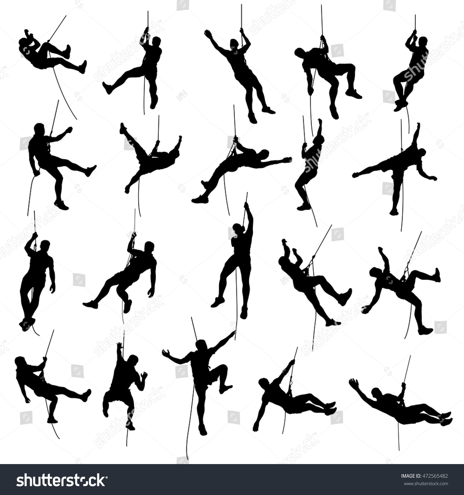 Climber Set Silhouette 2 Stock Vector 472565482 - Shutterstock