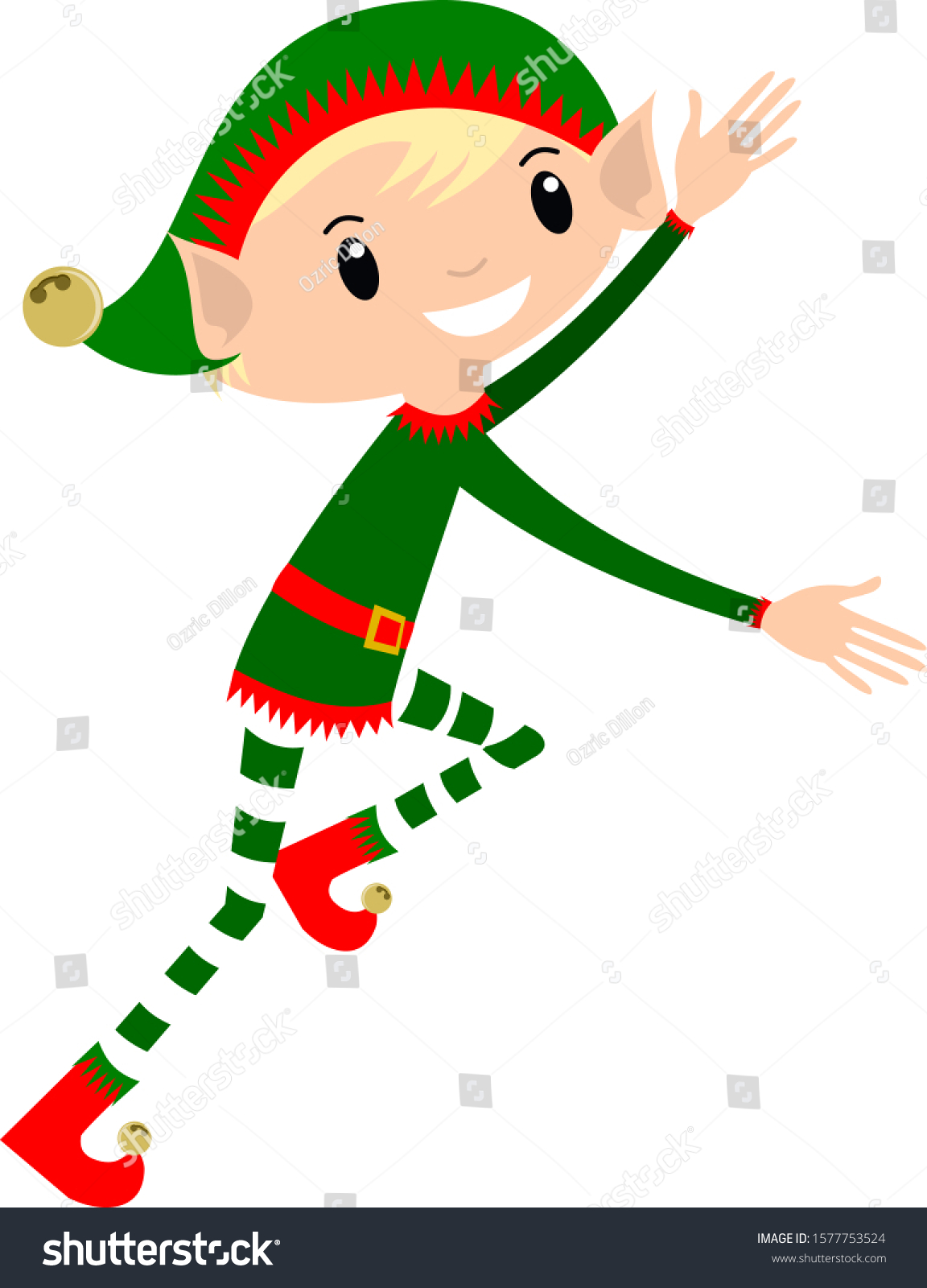 Climbing Running Elf On Shelf Boy Stock Vector Royalty Free 1577753524