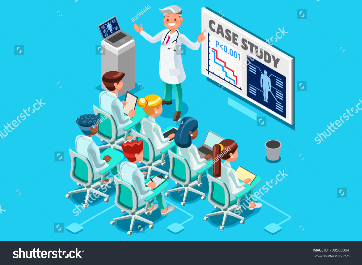 Clinic Medical Research Trial Isometric People Stock Vector (Royalty ...