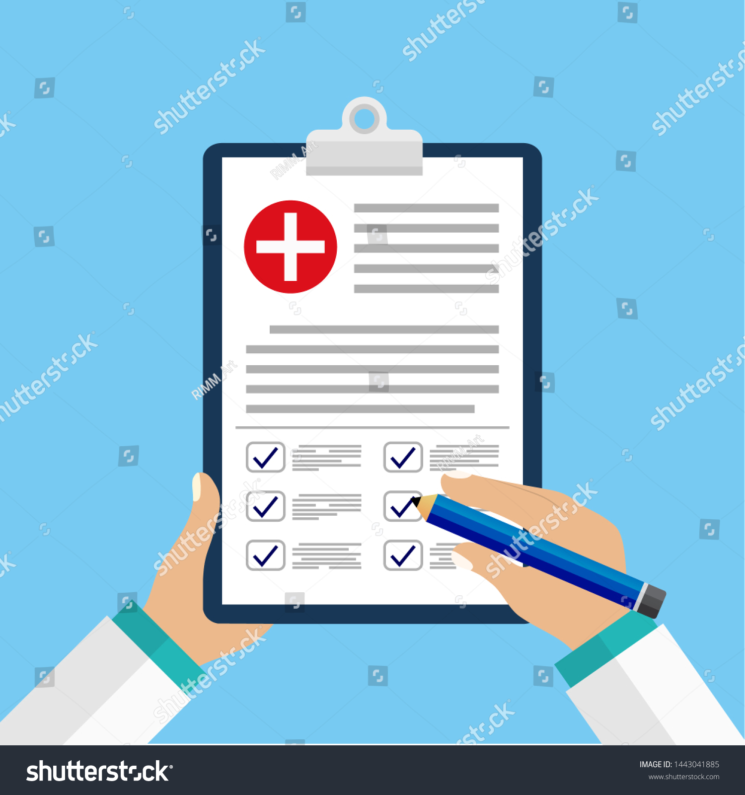 Download Clinical Record Prescription Medical Checkup Report Stock Vector Royalty Free 1443041885