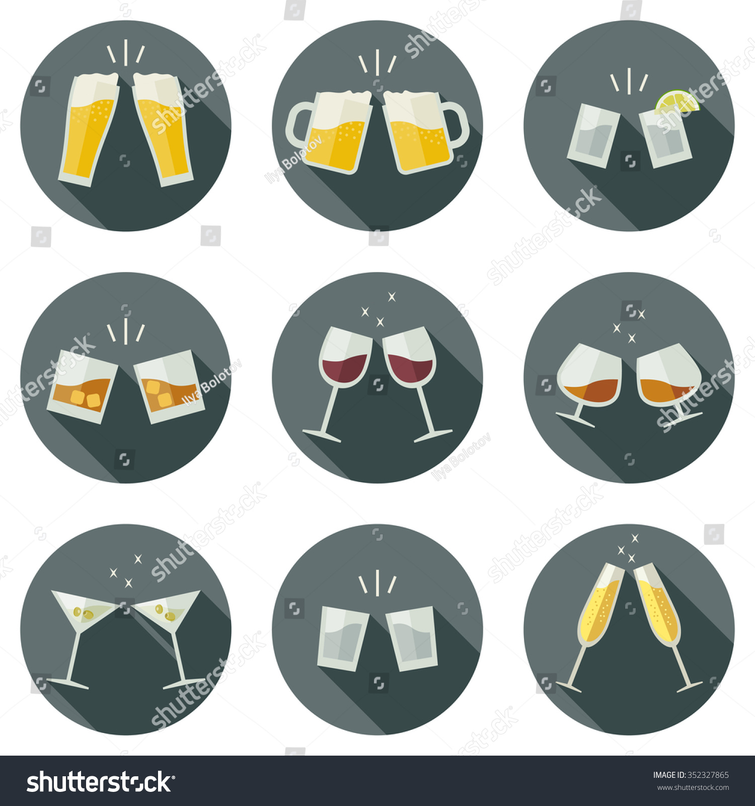 Clinking Glasses Vector Icons Glasses Alcoholic Stock Vector 352327865 Shutterstock 8724