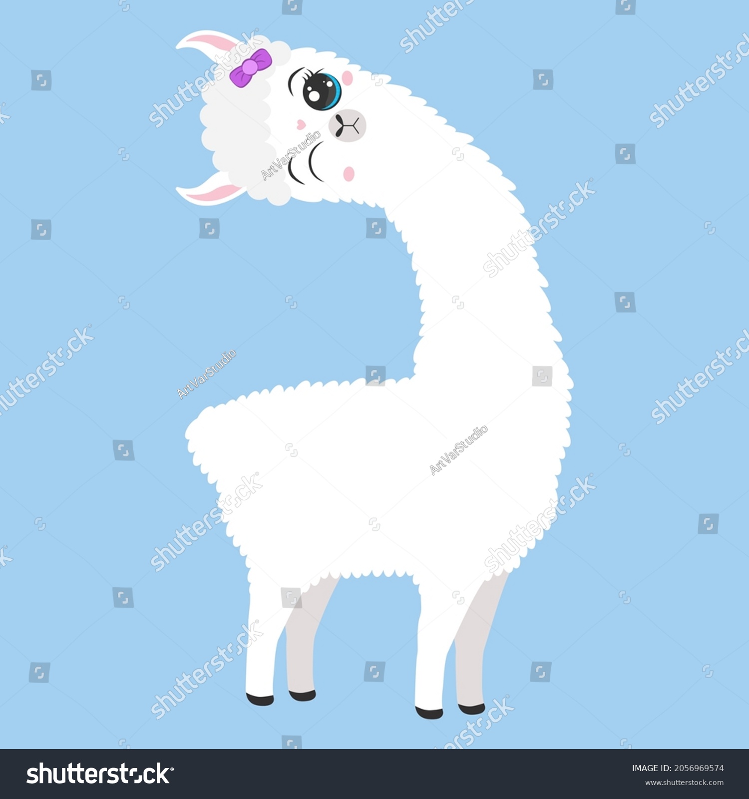 SVG of Clip art llama. Vector illustration of baby llama for nursery room decor, posters, greeting cards and party invitations. Cute animal illustrations svg