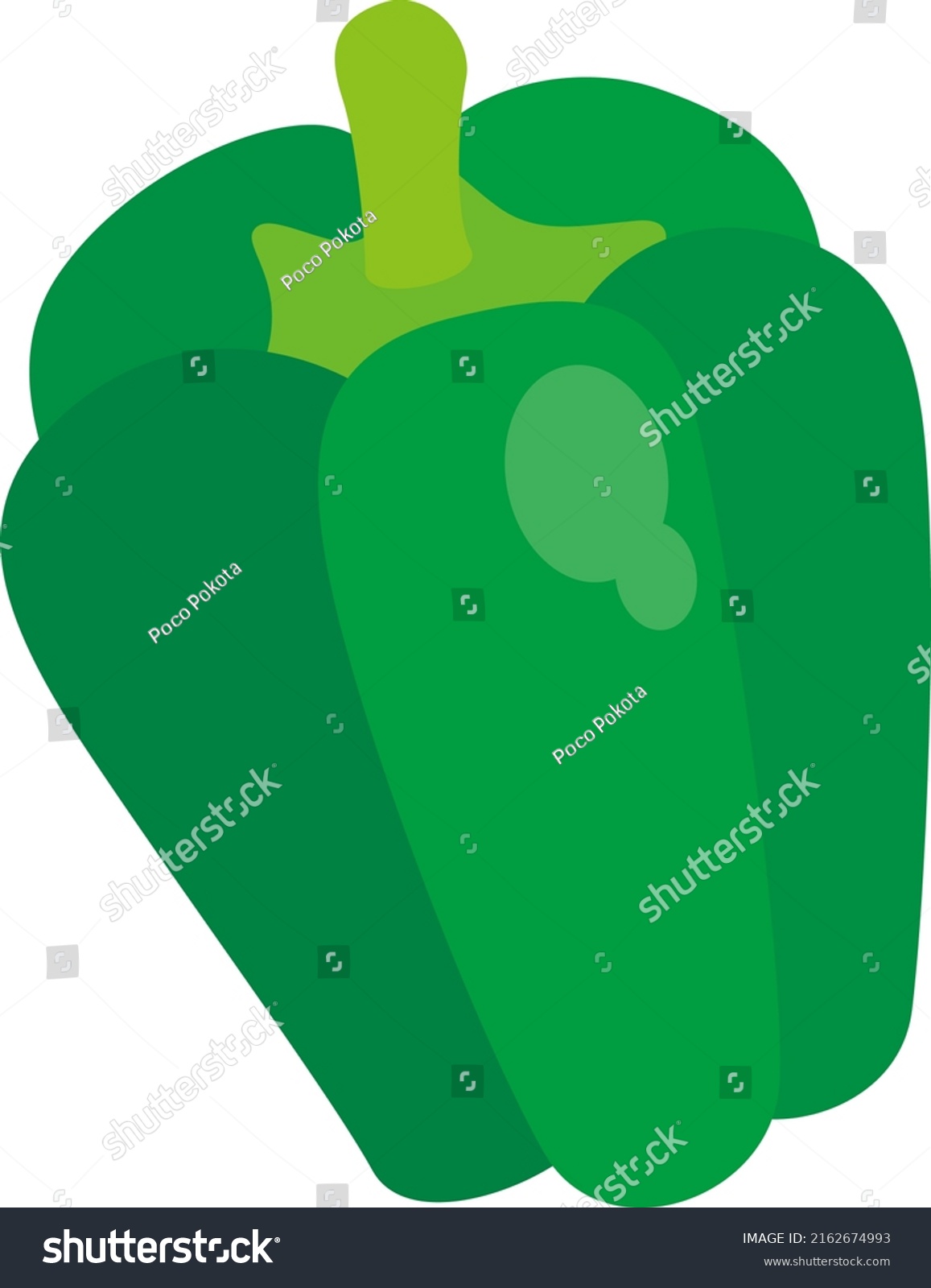 Clip Art Green Pepper Stock Vector (Royalty Free) 2162674993 | Shutterstock