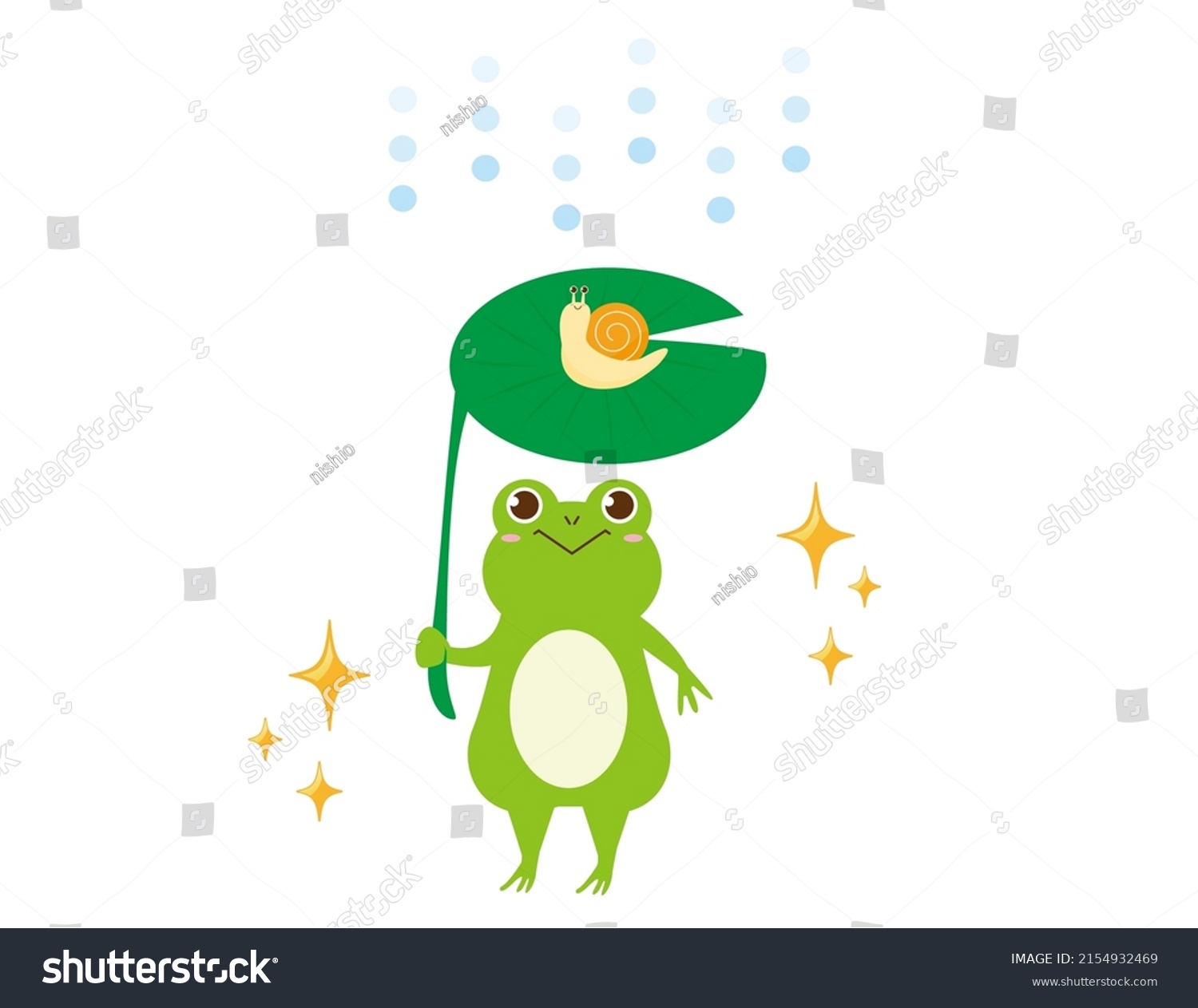 Clip Art Cute Frog Snail Vector Stock Vector (Royalty Free) 2154932469